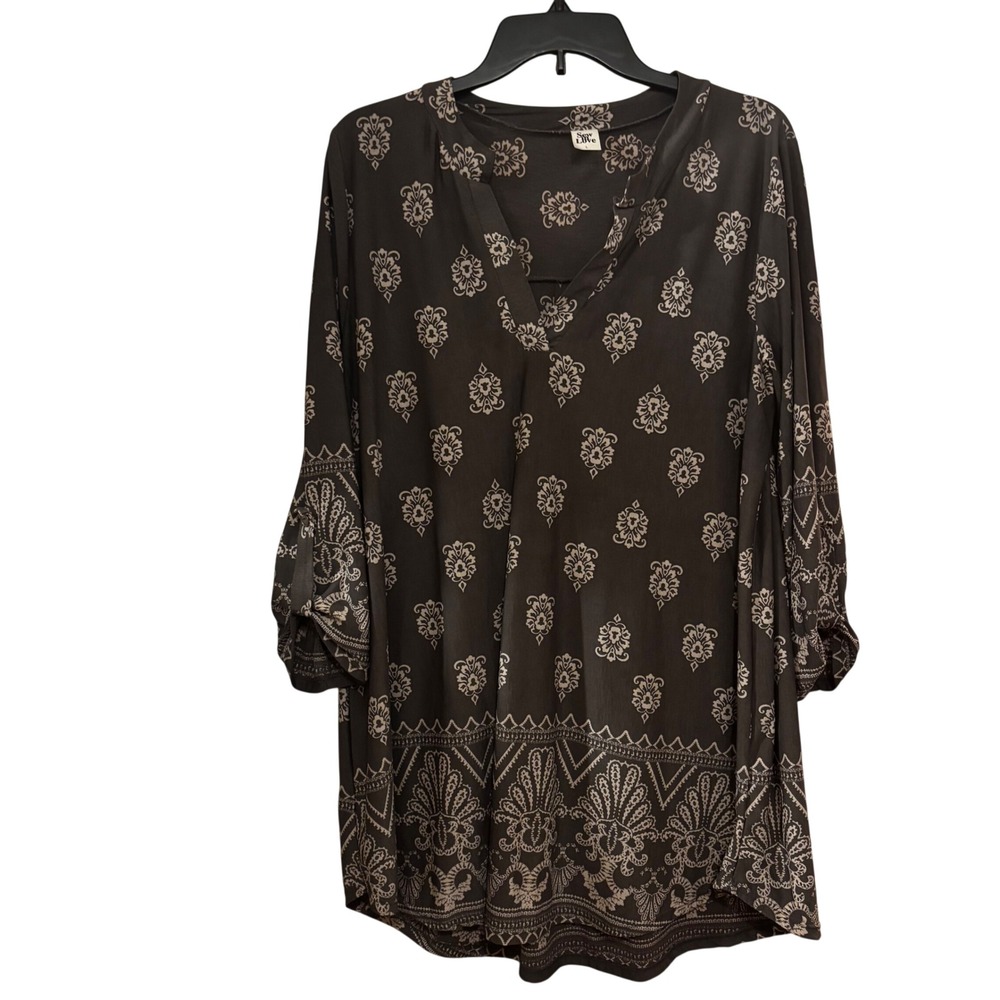 Sew in Love Women's Tunic Large V-Neck Hi Low‎ Shirt